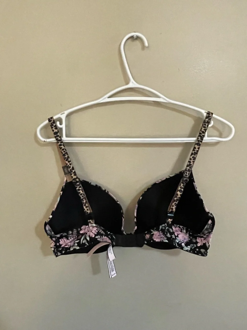 Victoria’s Secret Black & Pink Floral & Animal Print Push-Up Bra – Size 36C NWT - Picture 9 of 13